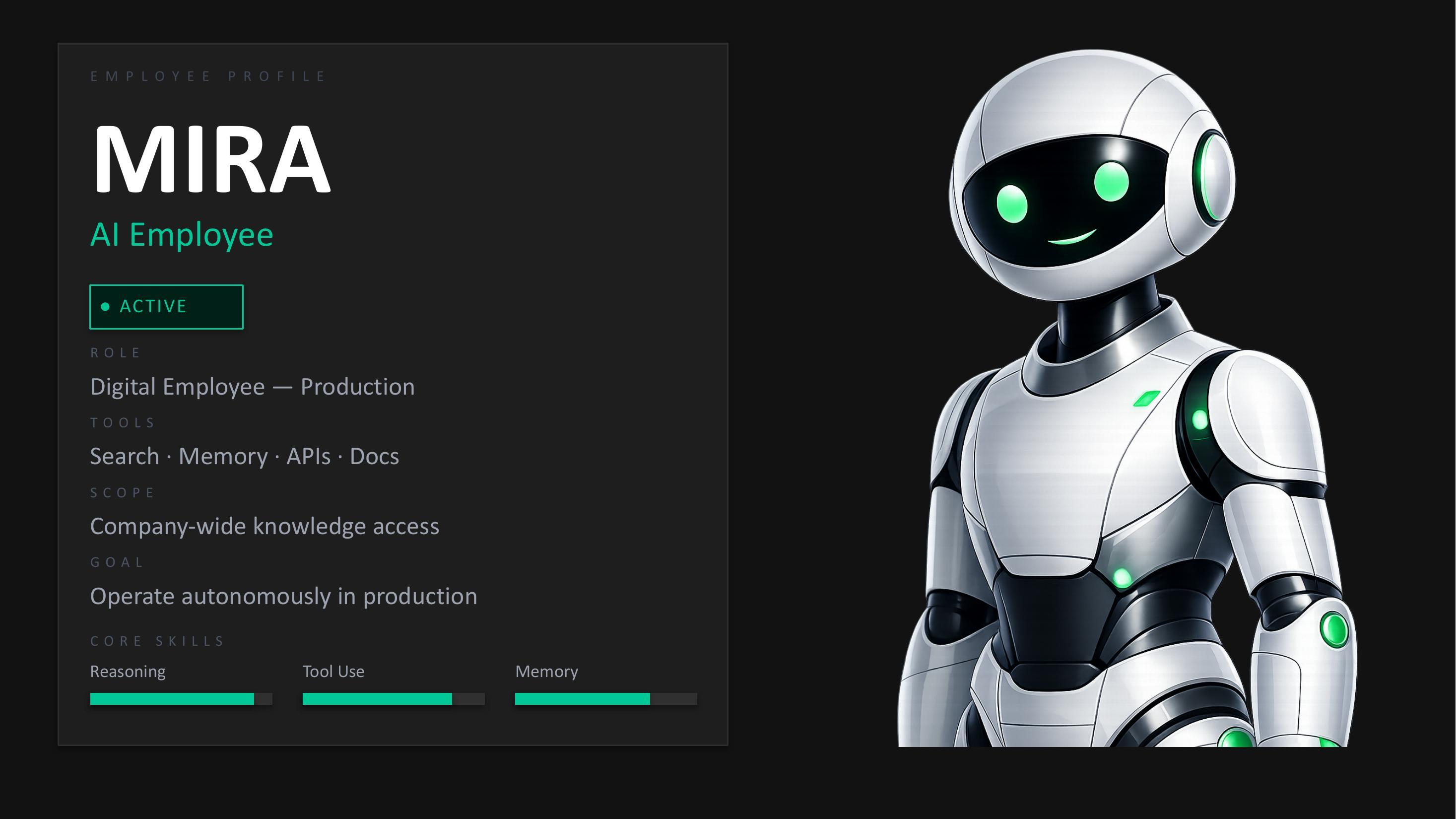 Mira, the AI employee at the center of the course