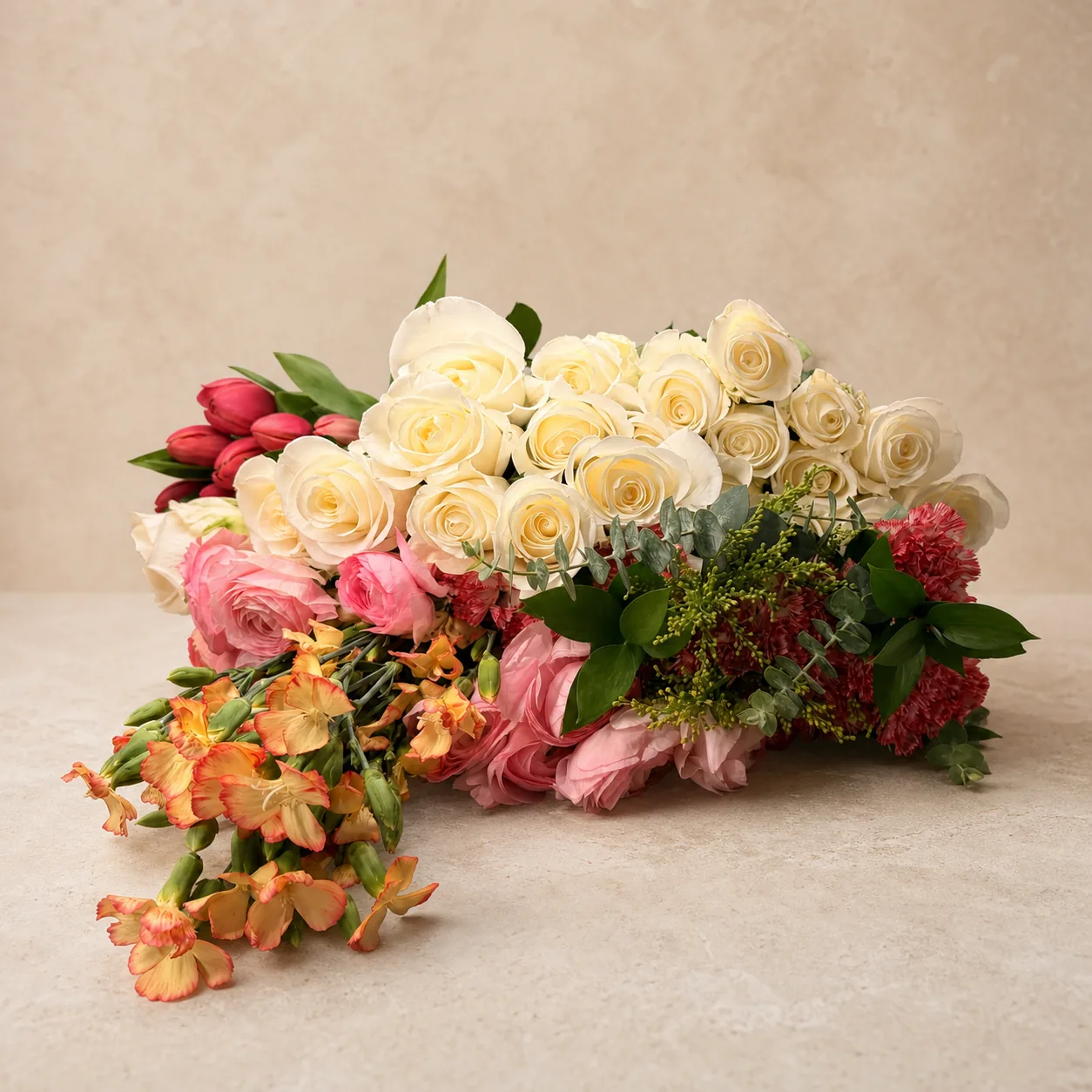 A seasonal flower selection prepared by Moty Fard